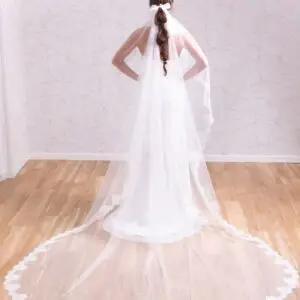 Velo de novia blanco